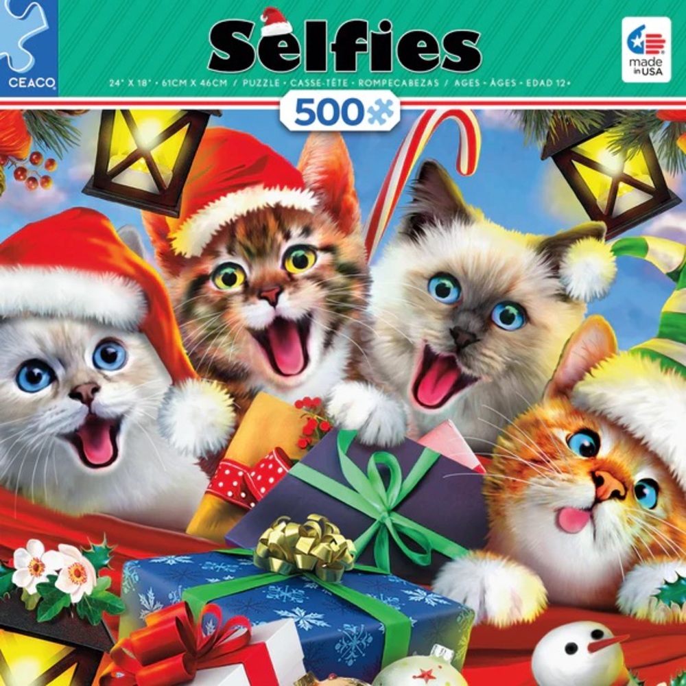 New never been used Kohl's 400 piece Christmas Cat Puzzle Holiday Puzzle